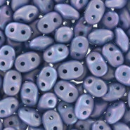 SuperDuo Beads 2.5x5mm Matte Nebula - Opaque Blue Turquoise